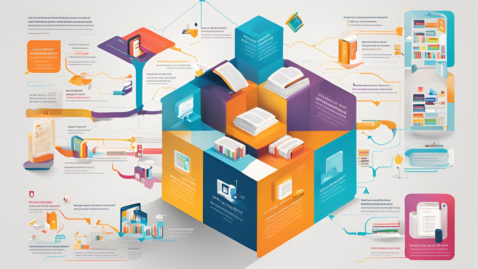 デジタル化による本棚管理の革新を示す図