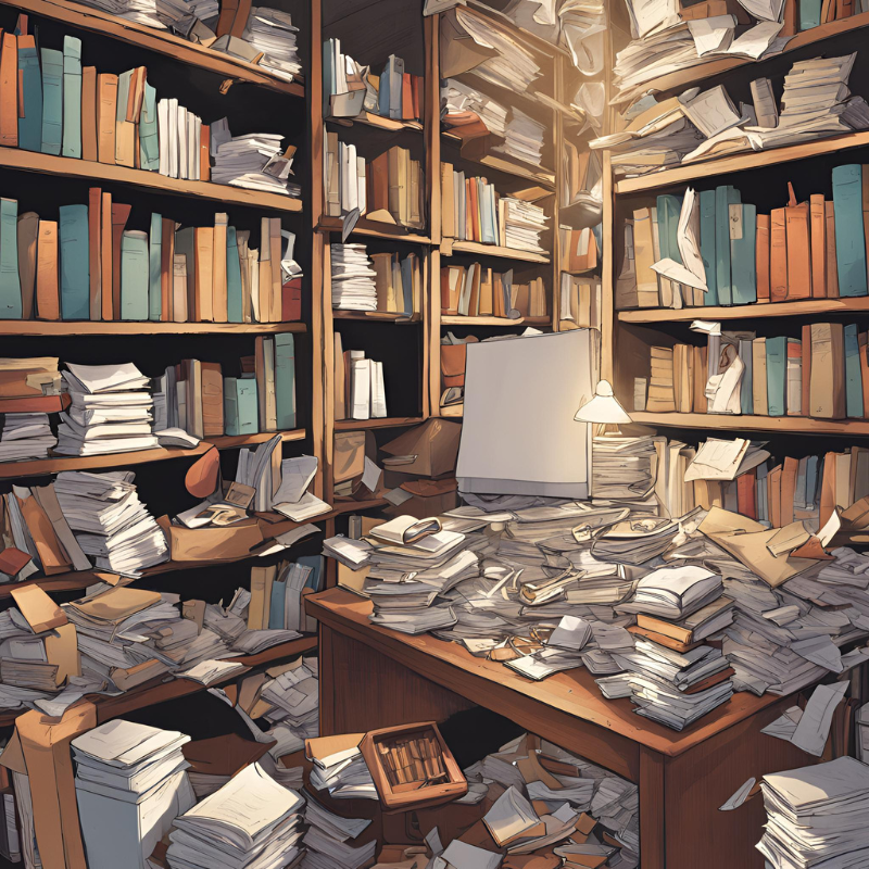 従来の本棚管理の課題を示す図